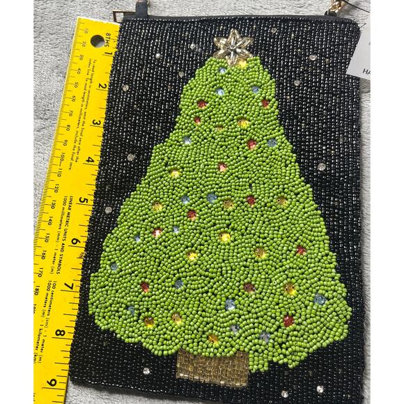 Lulu-NewYork NWT Beaded Christmas Tree Purse‎ - Picture 3 of 9